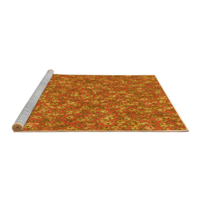 Sideview of Machine Washable Transitional Neon Red Rug, wshpat1325yw