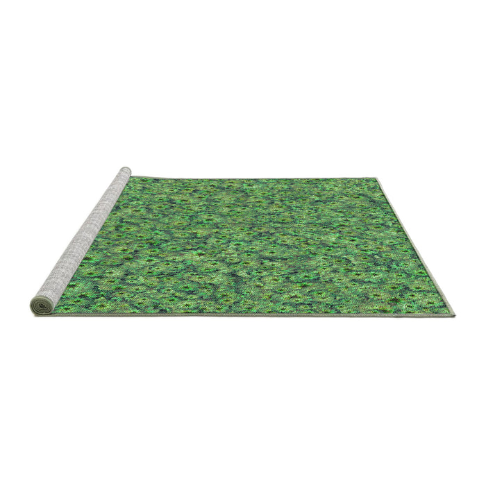 Sideview of Machine Washable Transitional Medium Forest Green Rug, wshpat1326grn
