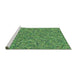 Sideview of Machine Washable Transitional Medium Forest Green Rug, wshpat1326grn