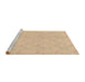 Sideview of Machine Washable Transitional Brown Sand Brown Rug, wshpat1327brn