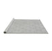 Sideview of Machine Washable Transitional Platinum Gray Rug, wshpat1327gry