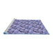 Sideview of Machine Washable Transitional Deep Periwinkle Purple Rug, wshpat1328blu