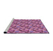 Sideview of Machine Washable Transitional Dark Pink Rug, wshpat1328pur