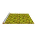 Sideview of Machine Washable Transitional Dark Yellow Green Rug, wshpat1328yw