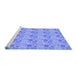 Sideview of Machine Washable Transitional Sky Blue Rug, wshpat1329blu