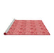 Sideview of Machine Washable Transitional Fire Red Rug, wshpat1329rd