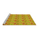 Sideview of Machine Washable Transitional Deep Yellow Rug, wshpat1329yw