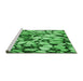 Sideview of Machine Washable Transitional Green Rug, wshpat133grn