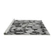 Sideview of Machine Washable Transitional Silver Gray Rug, wshpat133gry