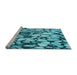 Sideview of Machine Washable Transitional Teal Green Rug, wshpat133lblu