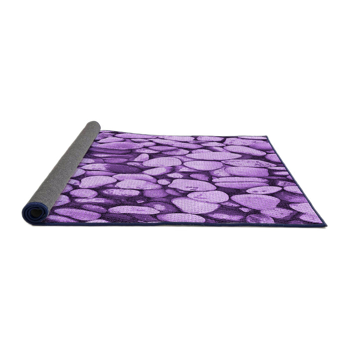 Thickness of Patterned Violet Purple Rug, pat133pur