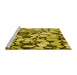 Sideview of Machine Washable Transitional Bright Gold Yellow Rug, wshpat133yw