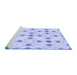 Sideview of Machine Washable Transitional Blue Rug, wshpat1330blu