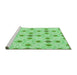 Sideview of Machine Washable Transitional Jade Green Rug, wshpat1330grn