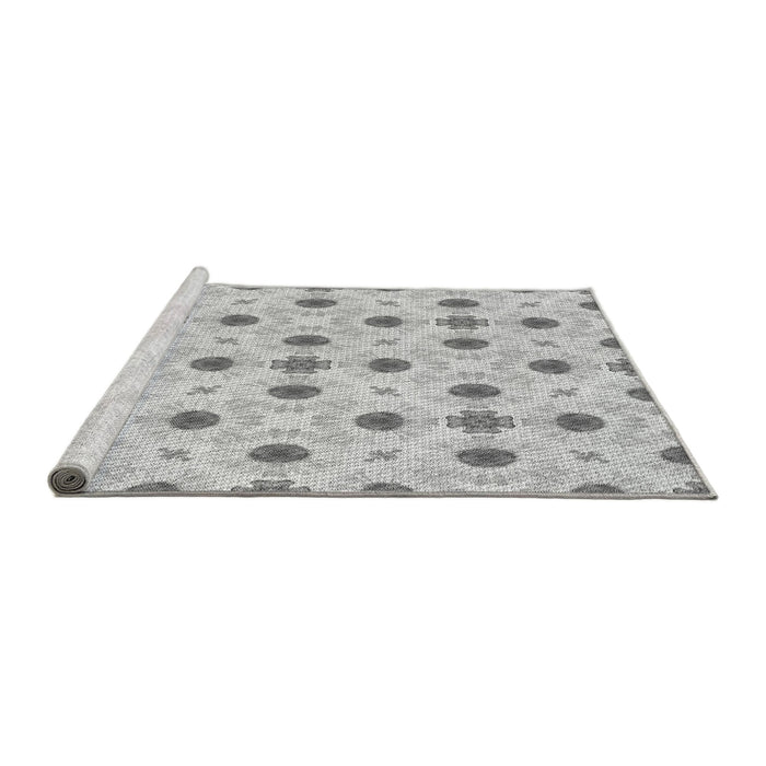 Sideview of Machine Washable Transitional Gunmetal Gray Rug, wshpat1330gry