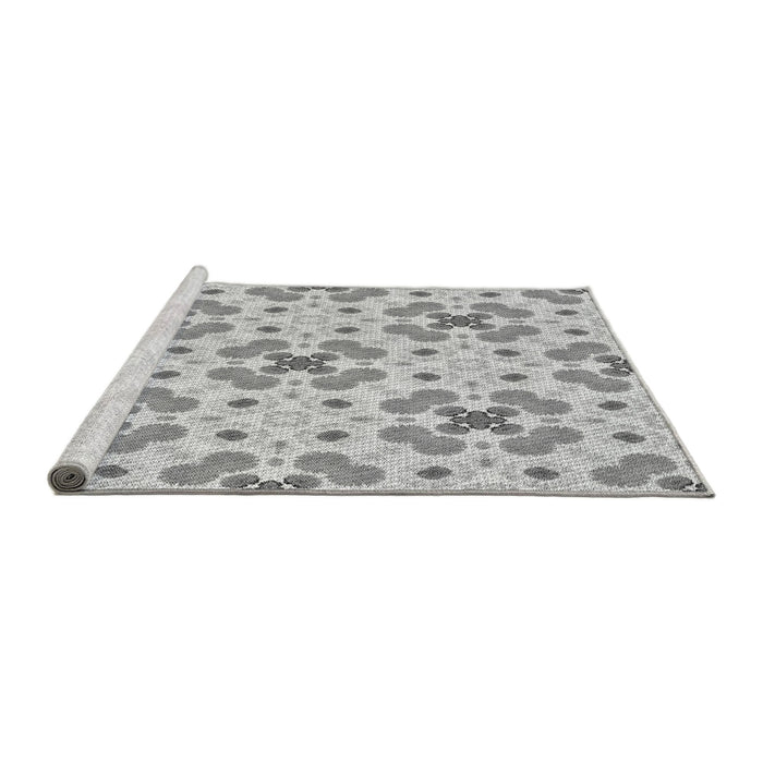 Sideview of Machine Washable Transitional Gunmetal Gray Rug, wshpat1331gry
