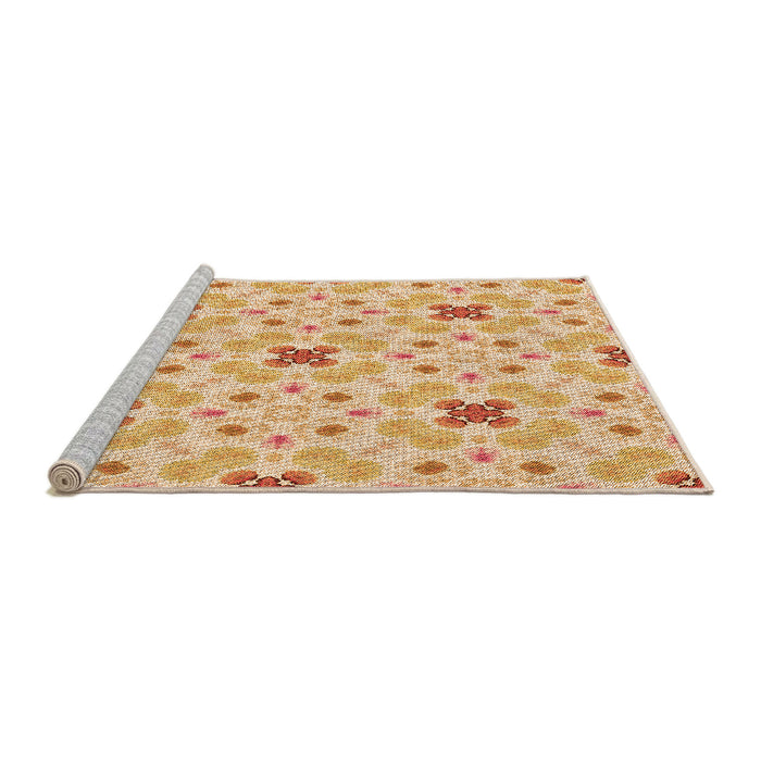 Sideview of Machine Washable Transitional Orange Rug, wshpat1331org