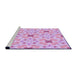 Sideview of Machine Washable Transitional Blossom Pink Rug, wshpat1331pur