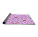 Thickness of Patterned Blossom Pink Rug, pat1331pur