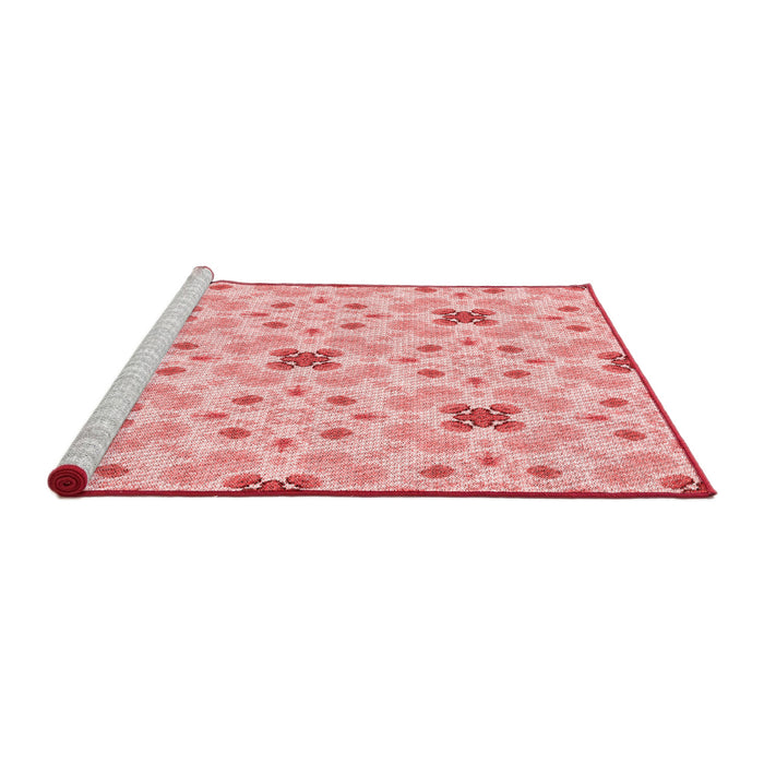 Sideview of Machine Washable Transitional Red Rug, wshpat1331rd