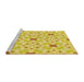 Sideview of Machine Washable Transitional Yellow Rug, wshpat1331yw