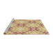 Sideview of Machine Washable Transitional Brown Gold Rug, wshpat1332brn