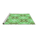 Sideview of Machine Washable Transitional Green Rug, wshpat1332grn