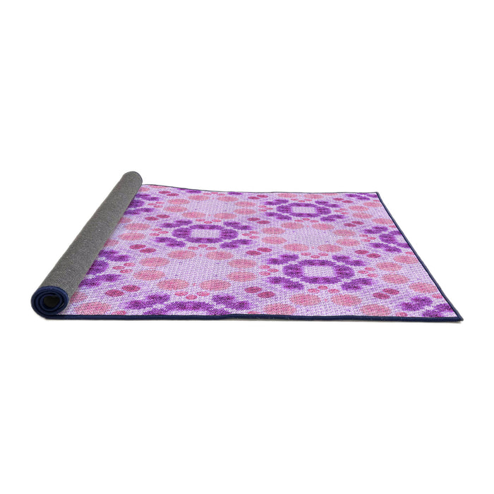 Thickness of Patterned Blossom Pink Rug, pat1332pur