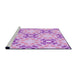 Sideview of Machine Washable Transitional Blossom Pink Rug, wshpat1332pur