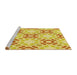 Sideview of Machine Washable Transitional Neon Yellow Rug, wshpat1332yw