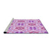 Sideview of Machine Washable Transitional Blossom Pink Rug, wshpat1333pur