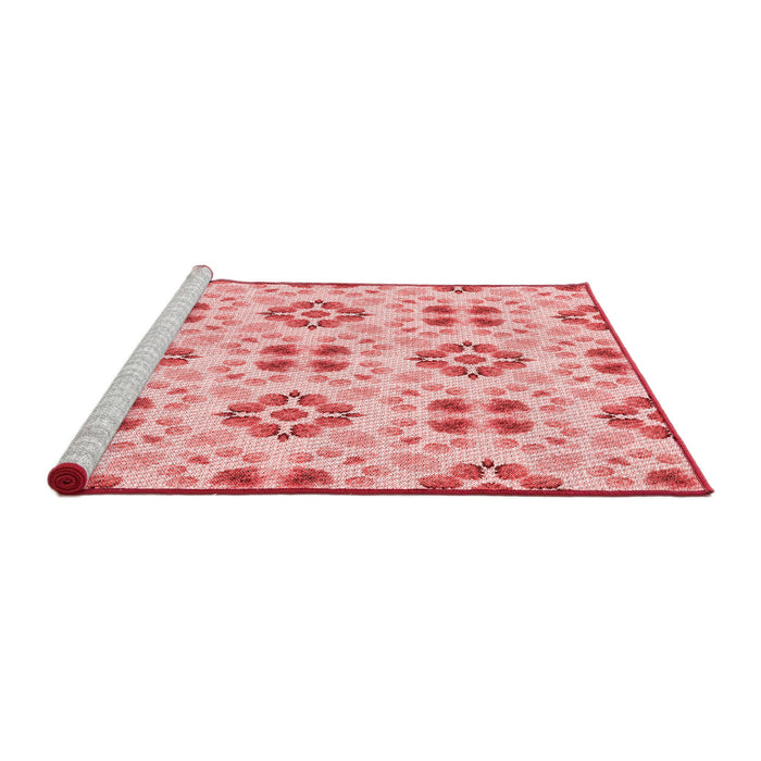 Sideview of Machine Washable Transitional Red Rug, wshpat1333rd