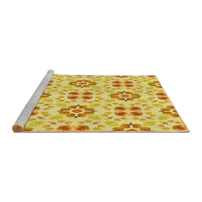 Sideview of Machine Washable Transitional Dark Orange Rug, wshpat1333yw