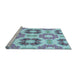 Sideview of Machine Washable Transitional Slate Blue Grey Blue Rug, wshpat1334lblu