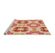 Sideview of Machine Washable Transitional Yellow Rug, wshpat1334org