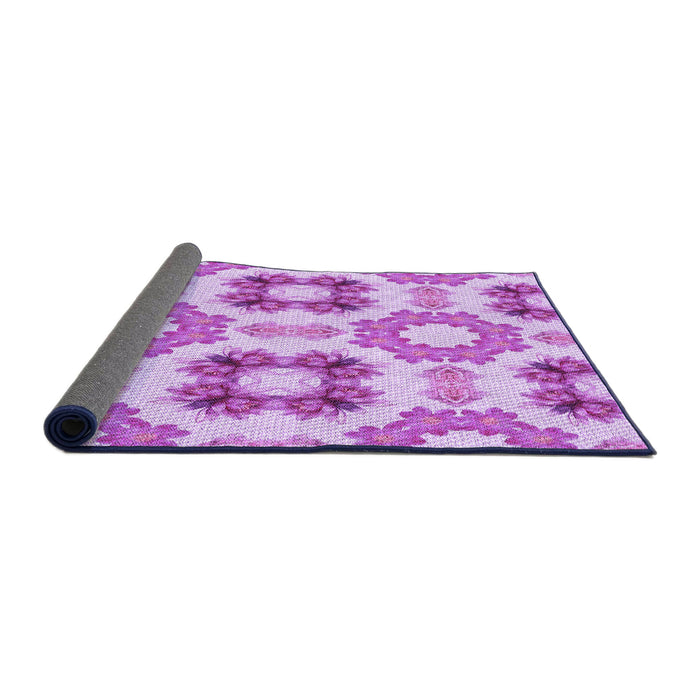Thickness of Patterned Blossom Pink Rug, pat1334pur
