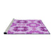 Sideview of Machine Washable Transitional Blossom Pink Rug, wshpat1334pur