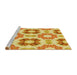 Sideview of Machine Washable Transitional Neon Orange Rug, wshpat1334yw