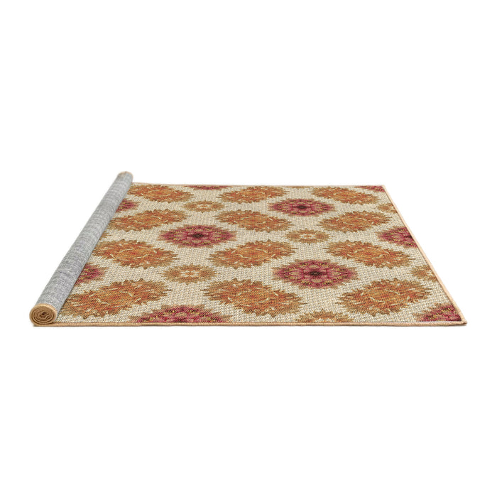 Sideview of Machine Washable Transitional Orange Rug, wshpat1335brn