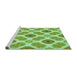 Sideview of Machine Washable Transitional Pastel Green Rug, wshpat1335grn