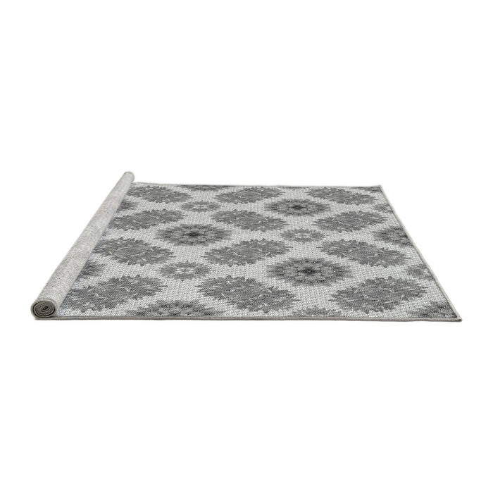 Sideview of Machine Washable Transitional Gray Rug, wshpat1335gry