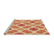 Sideview of Machine Washable Transitional Orange Red Orange Rug, wshpat1335org