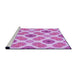 Sideview of Machine Washable Transitional Blossom Pink Rug, wshpat1335pur