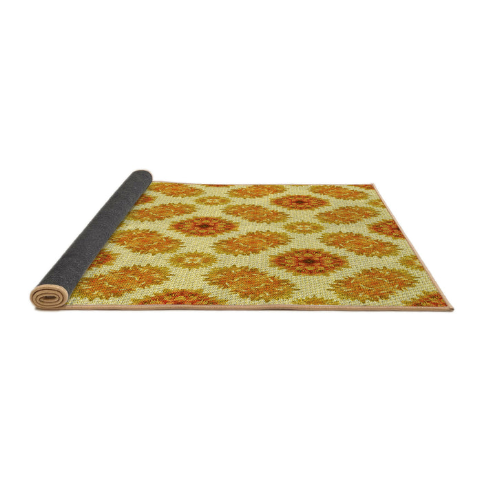 Thickness of Patterned Neon Orange Rug, pat1335yw
