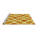 Sideview of Machine Washable Transitional Neon Orange Rug, wshpat1335yw