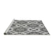 Sideview of Machine Washable Transitional Smokey Gray Rug, wshpat1336gry