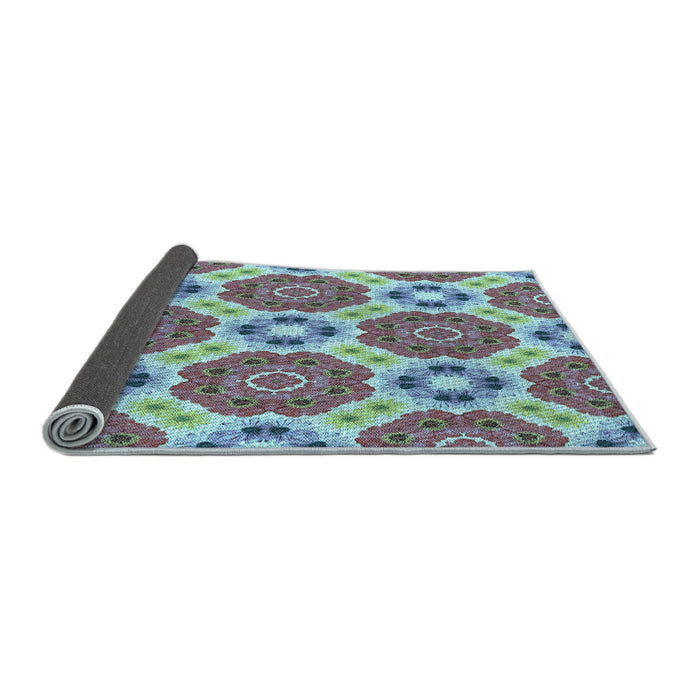 Thickness of Patterned Tiffany Blue Rug, pat1336lblu