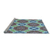 Sideview of Machine Washable Transitional Tiffany Blue Rug, wshpat1336lblu