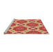 Sideview of Machine Washable Transitional Sandy Brown Rug, wshpat1336org