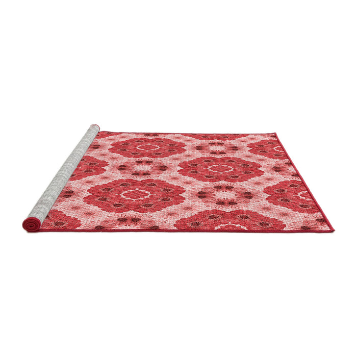 Sideview of Machine Washable Transitional Light Coral Pink Rug, wshpat1336rd